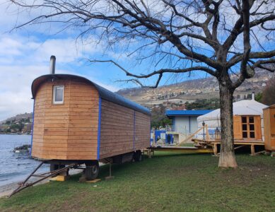 Sauna mobile à la plage