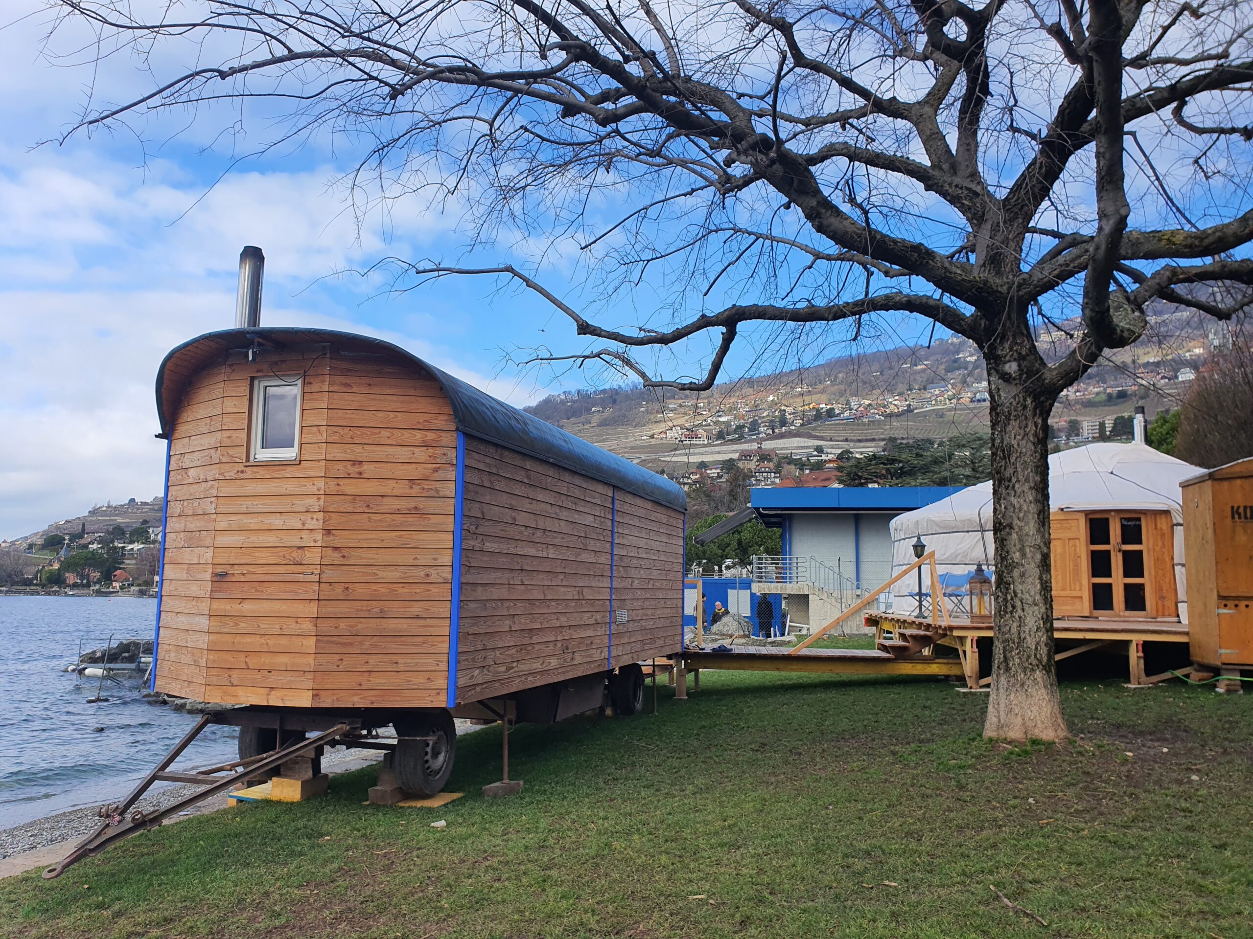 Sauna mobile à la plage